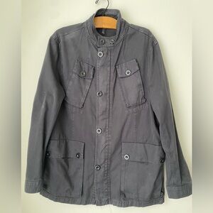 Vintage Chore Jacket Men’s Large 100% Cotton Utility Coat Blue/Gray Y2K